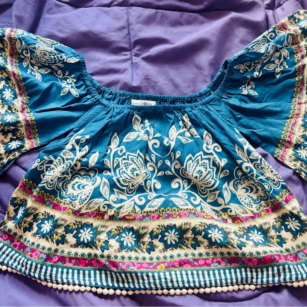 Blue Floral Women's Top Na